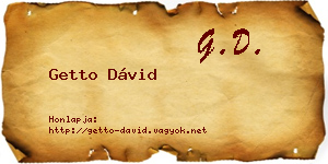 Getto Dávid névjegykártya