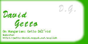 david getto business card